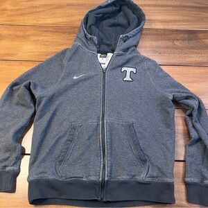 Nike Gray & Black Full-Zip Hoodie University of Tennessee Volunteers T Logo NCAA